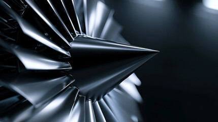 Close-up of metallic turbine blades with red accents highlighting precision engineering and advanced industrial technology. © Curioso.Photography