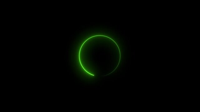 round neon circle frame animation blue pink light motion isolated black background two tone neon ring overlay effect seamless loop 4k motion graphic blue and pink glowing circle frame
