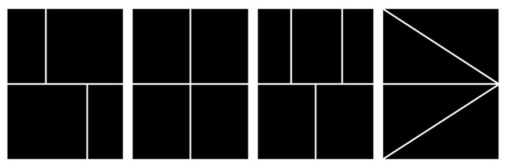 Set of comic 4 frame photo collage layout © ryan