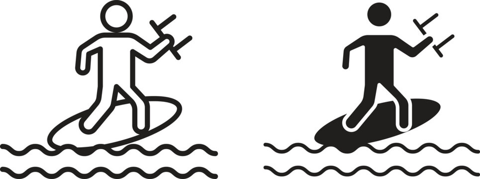 Kitesurf sign icon for social media, app, and web design. Vector illustration.