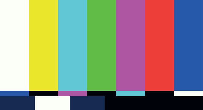 No signal poster. colorful error message displaying on TV screen. Vector illustration.