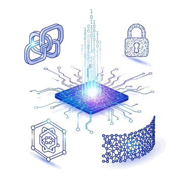 A business vector illustration combines a computer network cable connection concept with a festive winter holiday design featuring a star pattern element