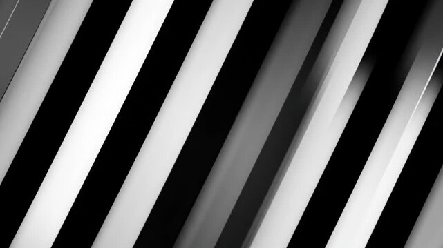 Dynamic Black and White Diagonal Stripes Motion Graphic with Subtle Depth and Light Play.