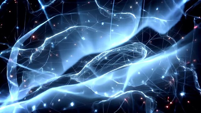 Artificial intelligence. Neuron network. A detailed digital artwork depicts a human brain, rendered in a realistic style. The brain is intricately detailed.
