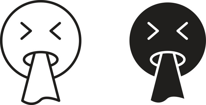 Puking emoji icon for social media, app, and web design. Vector illustration.