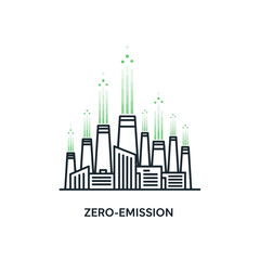 Fototapeta premium Sustainable cityscape with green emission concept.