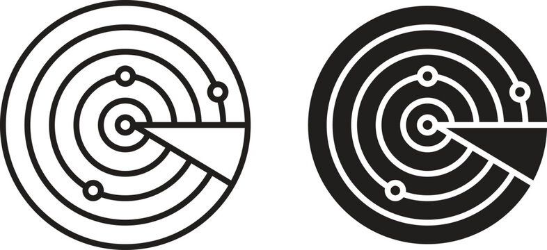 Radar icon for social media, app, and web design. Vector illustration.