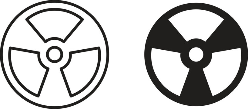 Radioactive icon for social media, app, and web design. Vector illustration.