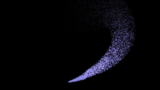 Magical purple particle trail swirling in a circle, glowing dust vortex loop on black background, Glowing violet glitter particles spiral animation, abstract magic fairy dust trail 4K motion graphic