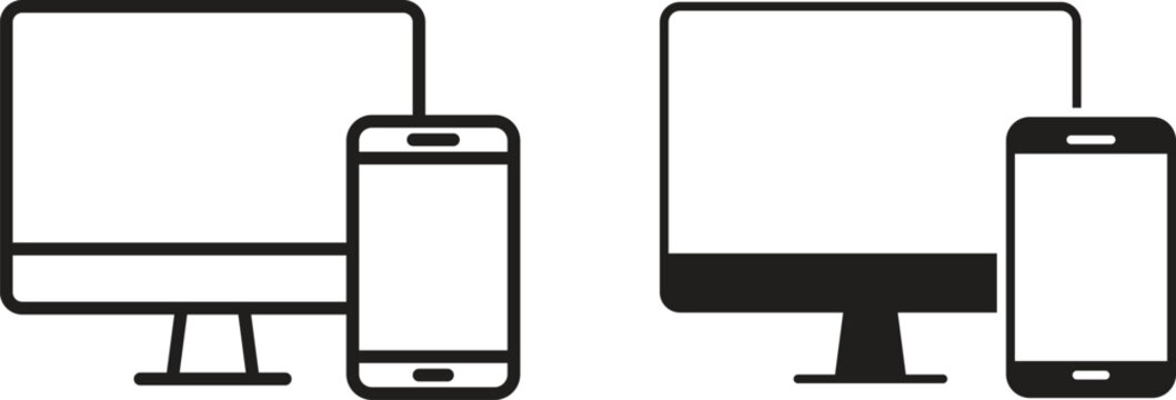 Responsive icon for social media, app, and web design. Vector illustration.