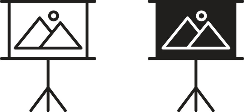 Slideshow icon for social media, app, and web design. Vector illustration.