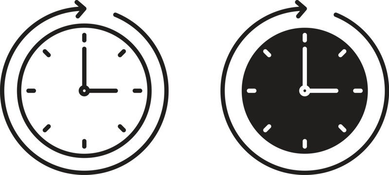 Wait time icon for social media, app, and web design. Vector illustration.