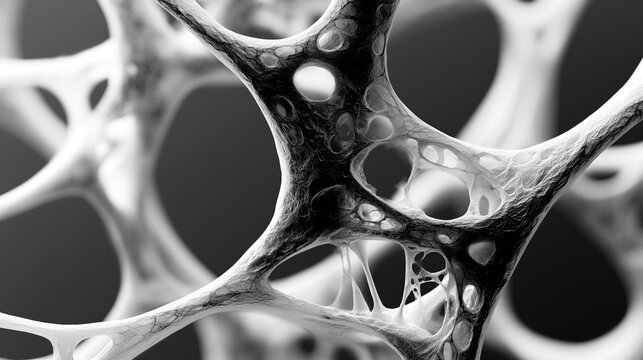 Monochrome porous cellular structure abstract medical macro background