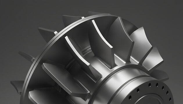 Industrial Turbine Wheel Autoclave Turbine Blades Close Up