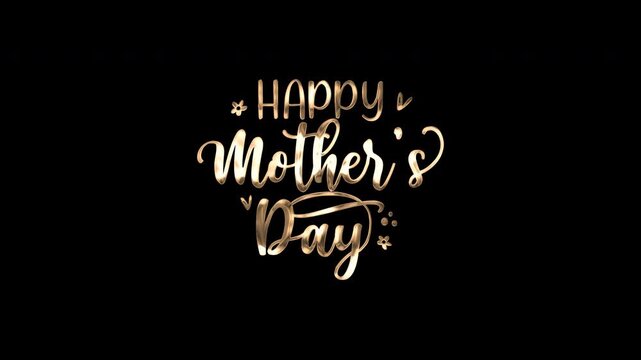 Happy Mother's Day lettering celebrating on alpha channel with star accents, perfect for mothers day promotions.