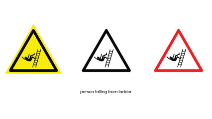 Person falling from ladder warning icons set © Rayhan Studio 