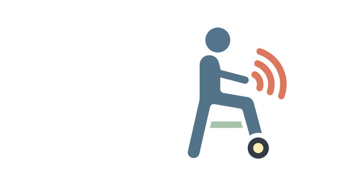 Person Riding Monowheel with Signal.