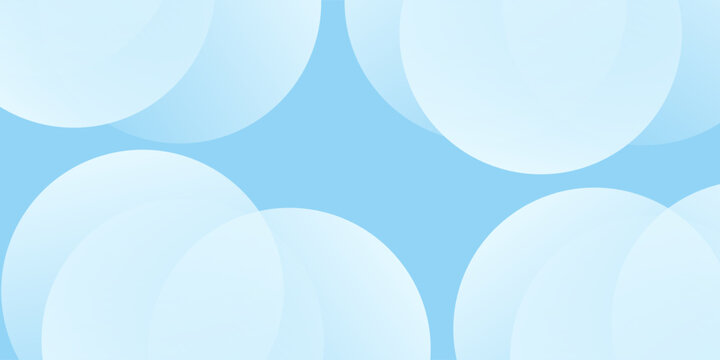 Latar belakang spanduk minimalis abstrak, pastel berwarna, biru dan putih gradasi. Gaya efek lingkaran seni sederhana geometris