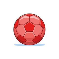 Fototapeta premium A simple red soccer ball with pentagonal and hexagonal panels on a plain background
