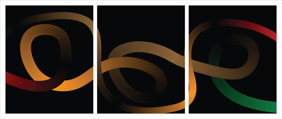 abstract looping ribbons gradient color black background © Bidhan