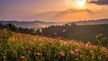 Fototapeta premium sunset in the mountains
