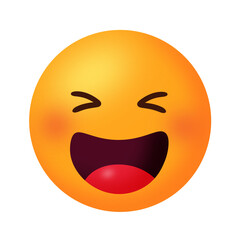 Obraz premium Happy laughing emoji face cartoon illustration