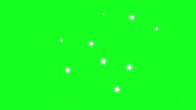 Abstract Green Screen Background with Particles Star
