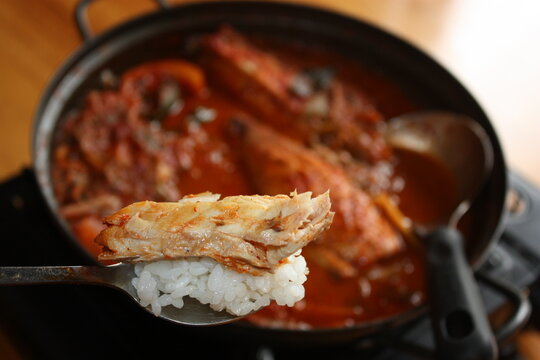 Korean Food Hairtail Fish Stew, Galchi Jjigae