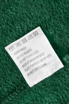 Washing instructions label