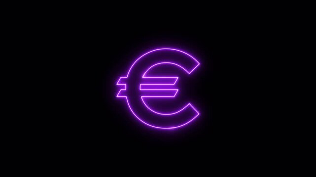 	
Neon euro symbol glowing animation, digital currency sign, financial technology concept, green euro icon on dark background, fintech money symbol loop 4K	

