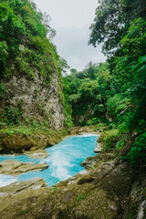 Fototapeta premium Tanggedu Waterfall Grand Canyon of East Sumba Twin Cascades and Turquoise River