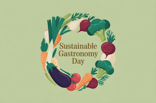 Sustainable Gastronomy Day Clean Minimalist Vector Graphic