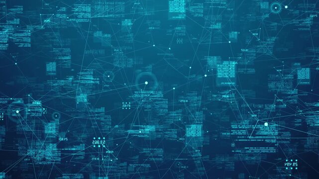 Big Data Analytics Network Data Flow Visualization, AI Machine Learning, Quantum Computing, Binary Code Digital Grid, Futuristic Artificial Intelligence Technology Abstract Background. Cyber computer