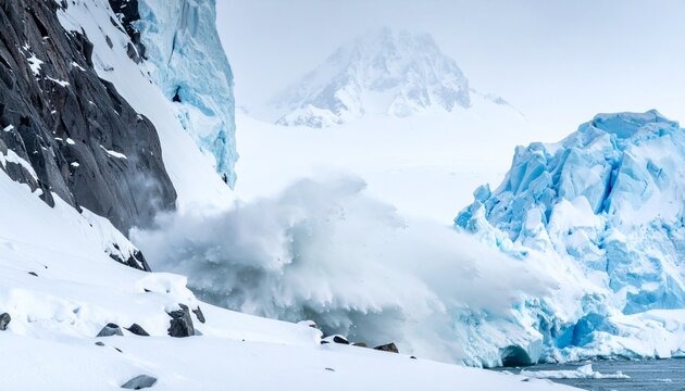 Brechender Gletscher in der Arktis