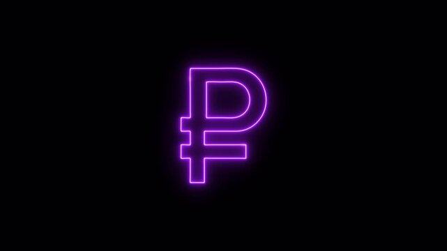 Glowing neon Japan yen sign Icon animation, financial symbol, digital currency icon. Neon glowing animation. Business and finance conceptual neon light pound icon 4k stock video.	