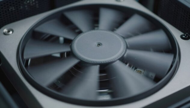 Cooling fan spinning inside computer case