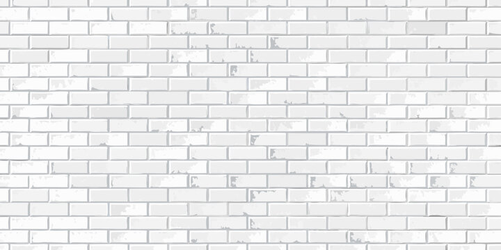 white brick wall texture seamless pattern realistic illustration