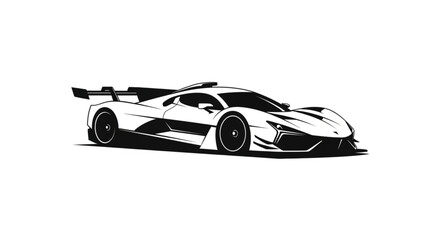 Obraz premium Sleek Modern Sports Car Silhouette Vector Illustration.