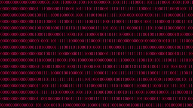 binary code background video animation 4k.Matrix green binary code streaming animation