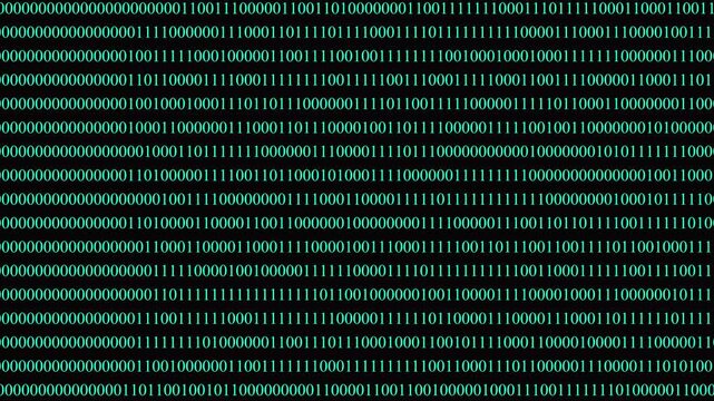 binary code background video animation 4k.Matrix green binary code streaming animation.