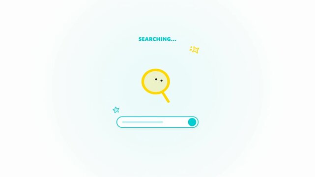 Searching Animation of Magnifying Glass Icon for Finding Result