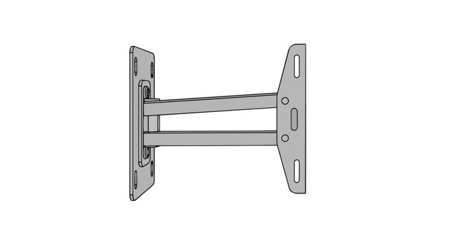 Full Motion TV Wall Mount Bracket with Dual Arm Design for Flat Screen Television or Monitor Illustration