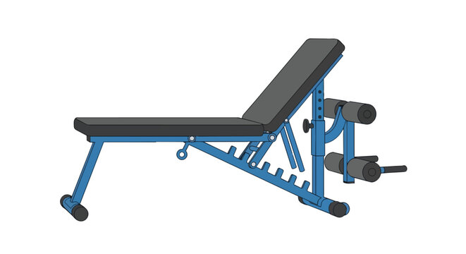 Adjustable Incline Weight Bench with Leg Extension Attachment for Home Gym Fitness Training Illustration