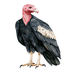 Vulture, watercolor painting vector, isolated on a white background. © nexora