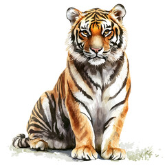 watercolor vector of Tiger, isolated on a white background. © nexora