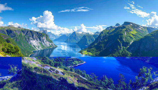 Majestic Norwegian Fjord Landscape Under a Dramatic Sky.