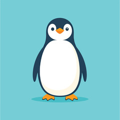 Cute Cartoon Penguin Standing Alone. © Endang