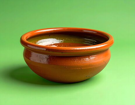 Traditional Earthenware Pot on Green