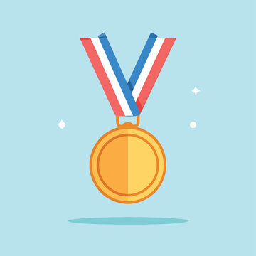 Gold Medal with Red White Blue Ribbon.