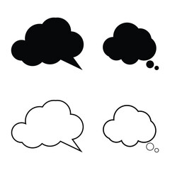 Cloud speech bubble vector set, comic book thought bubbles isolated, Modern Speech Bubble and Thought Cloud Icon Set Vector © Muntasir
